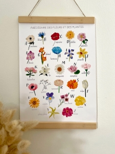 Affiche abécédaire fleurs...