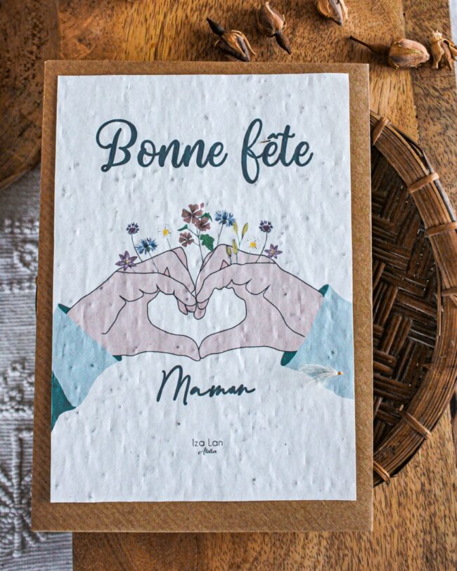 Bonne fête maman coeur avec les doigts