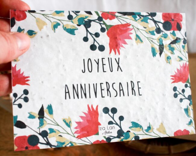 joyeux anniversaire fleurs rouge – Image 2