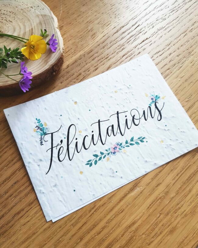 félicitations fleurs et pois