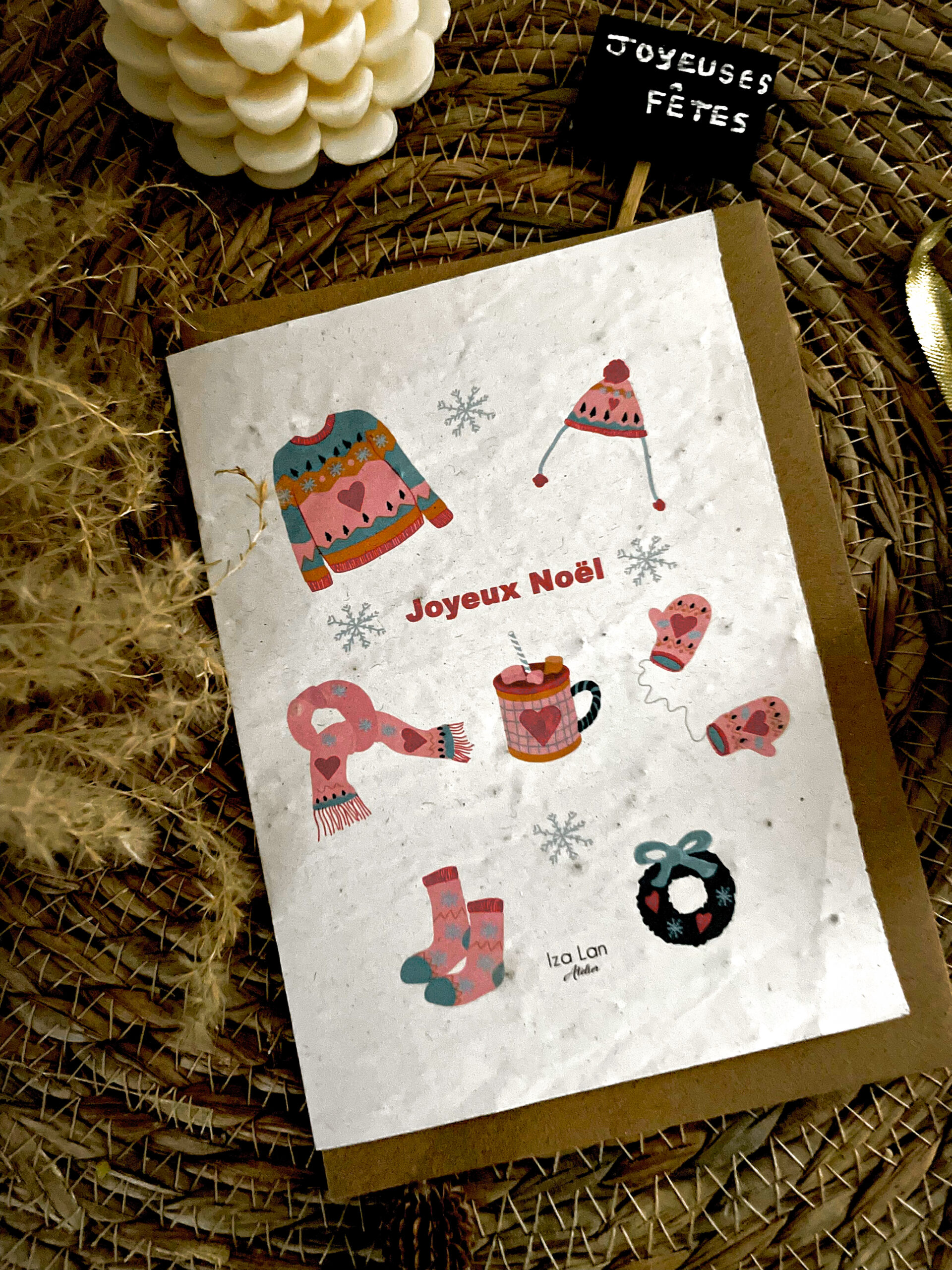 Carte De Noël À Planter – Thème Pull et Chocolat Chaud 1 Carte De Noël À Planter – Thème Pull et Chocolat Chaud